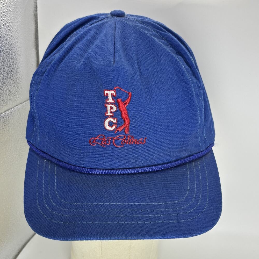 Vintage TPC Las Colinas Hat Cap Strap Back Blue Golf PGA‎ Mens USA 90s